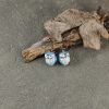 Light Blue Ceramic Owl Earrings-0065