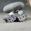 Lotus charm & Selenite crystal Earrings