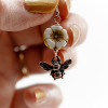 Bee charm Flower Earrings