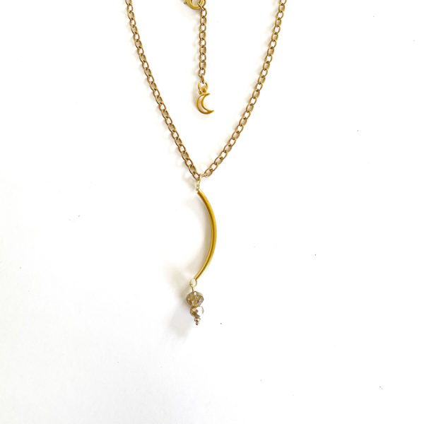 SN IG WHITE bckgrnd Brass crescent necklace