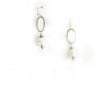 SN IG White silver oval brio earrings